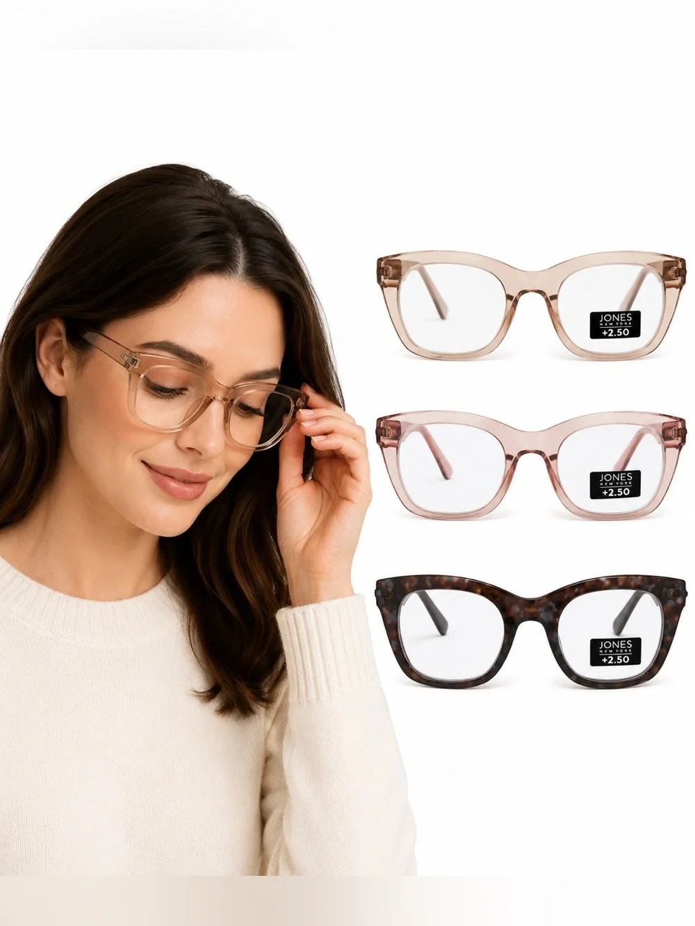 Jones New York Designer Reading Glasses 3-Pack +2.50 Readers